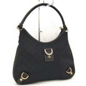 GUCCI Abbey Shoulder Bag GG Canvas Black